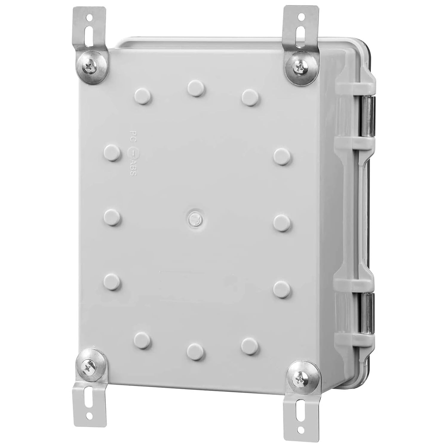 Co. ABS 6.6" x 8.7" x 4.3" Waterproof IP67 Hinged Electronics Box with Mounting Plate, Bracket, and Plastic Cover and Clips