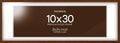 Homeforia 10x30 Picture Frame Brown, High End Dark Oak 10x30 Walnut Wood Poster Frame with Mat 8x24 Print, 10 x 30 Wooden Frame Matted to 8 x 24 Photo, 30x10 Frames, Tempered Glass, Wall Kit, Set of 1
