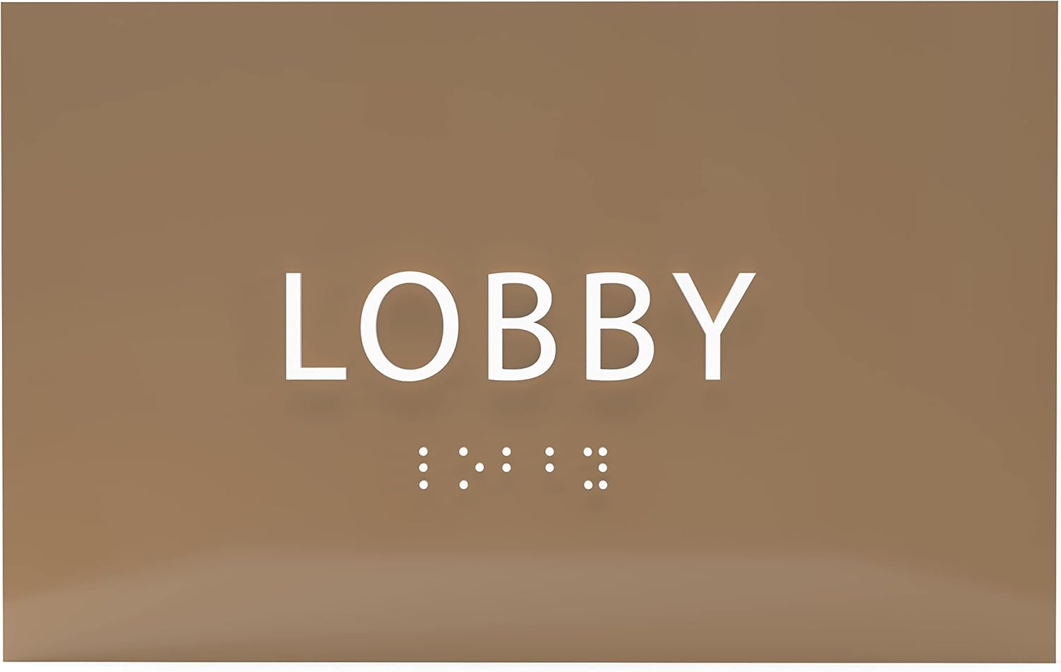 6" X4" Lobby Sign - Tactile Graphics Grade 2 Braille Text Reception Area Sign| Utility ADA Compliant Wall Mount Plastic Signs For Hospital, Offices, Businesses & Apartments