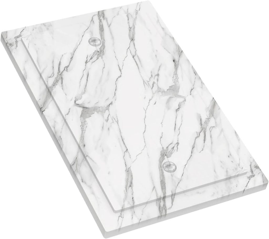 Decorative Light Switch Cover Plate Modern Grey Marble Texture 1 Gang No Device Single Blank Outlet Covers Wall Plates for Electrical Outlets Faceplate for Bedroom Kitchen Home Decor