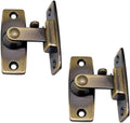 QCAA 2.5" Heavy Forged Solid Brass Door Latch, 90 Degree Right Angle Door Latch Buckle for Doors & Windows, Antique Brass, 2 Pack, Made in Taiwan