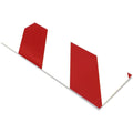 Mighty Line Floor Marking Tape Strips for Safety, Caution, Warning, Heavy-Duty, Peel and Stick, Adhesive, Industrial Quality, White and Red Hazard, 4" by 10"