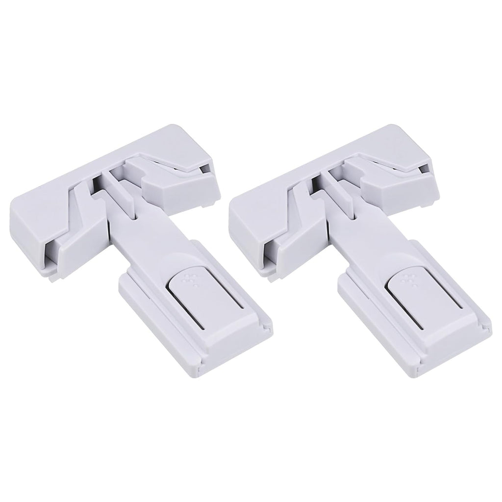 Child Proof Refrigerator Door Lock, Baby Safety Fridge Door Latches, One Handed Operation, No Tools Need or Drill (White2)