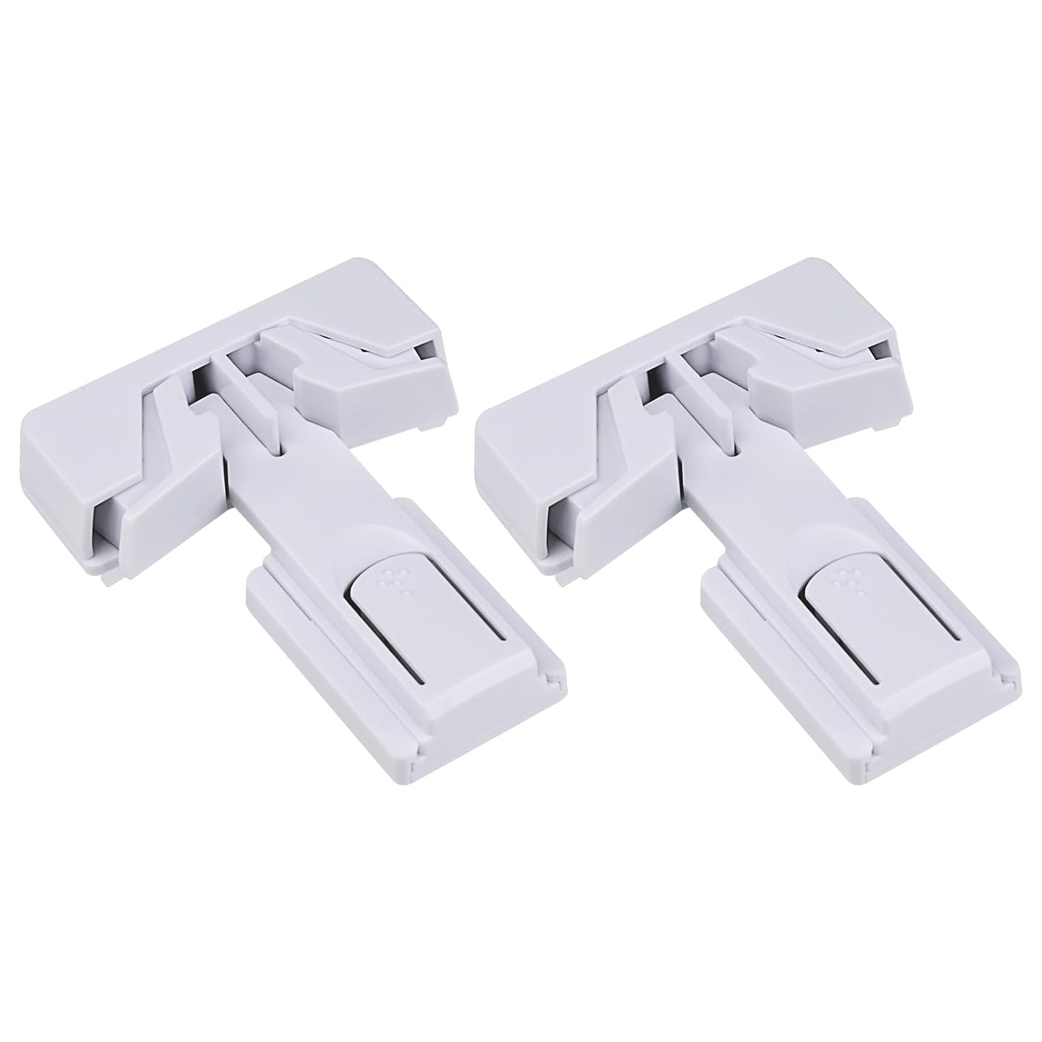 Child Proof Refrigerator Door Lock, Baby Safety Fridge Door Latches, One Handed Operation, No Tools Need or Drill (White2)