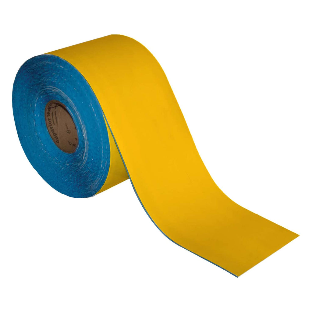 SmartSign Yellow 6 inch x 100 feet Floor Marking Tape, 32 mil Vinyl Floor Tape, Superior Mark Industrial Use Safety Tape with Beveled Edges, Strong Adhesive, for Gym/Warehouse/Courts