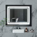 36" x 30" LED Bathroom Mirror Wall Mounted Anti-Fog Front Lighted Vanity Mirror Lighted Dimmable Led Makeup Mirror with Lights
