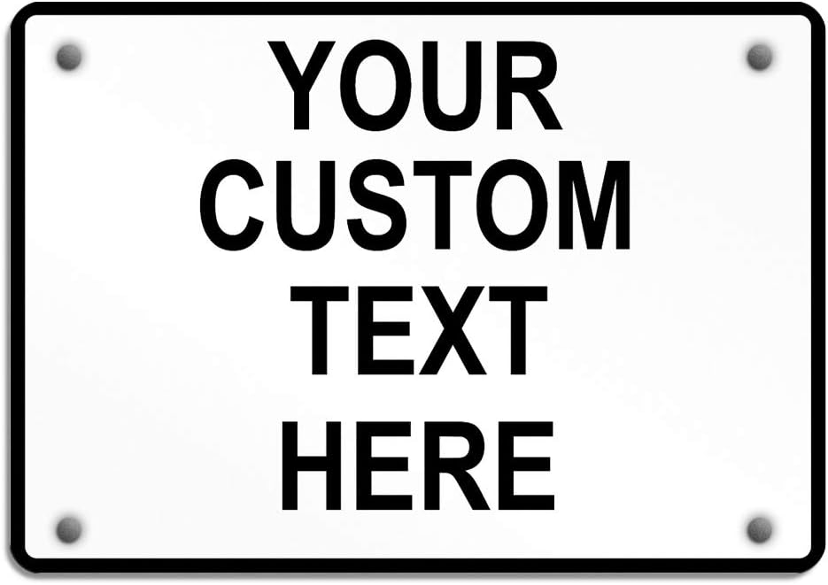 Aluminum Weatherproof Metal Sign Multiple Sizes Custom Personalized Text Here White Black Traffic Regulation Horizontal Street Signs 14x10Inches