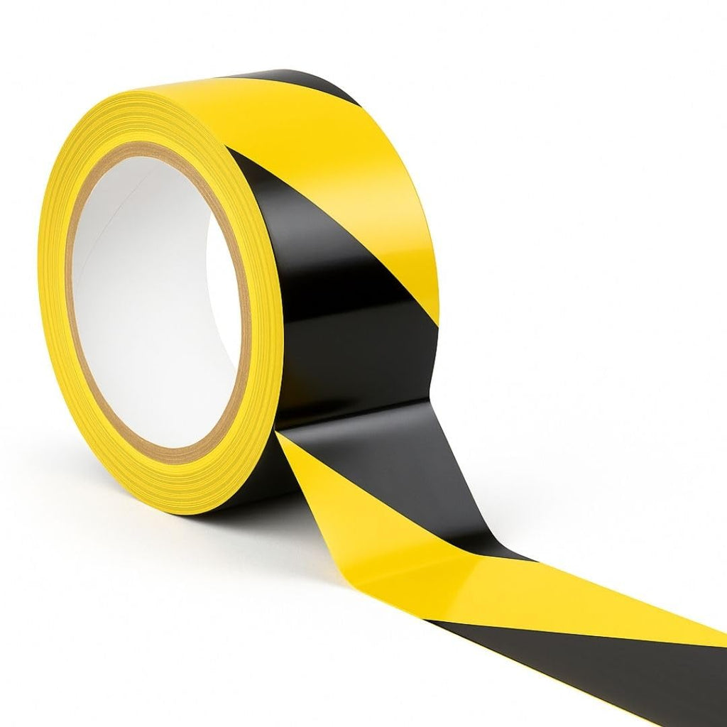 GTSE 2 inch x 108 ft Black& Yellow Striped PVC Vinyl Floor Tape, Safety Marking Tape, 6 mil Thick, Suitable for Dance Floors, Gyms, Warehouses, Sports Facilities, Hazards