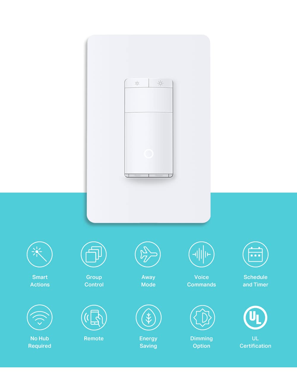 Kasa Smart Motion Sensor Switch, Dimmer Light Switch, Single Pole, Needs Neutral Wire, 2.4GHz Wi-Fi, Compatible with Alexa & Google Assistant, UL Certified, No Hub Required(ES20MP2) White 2-Pack