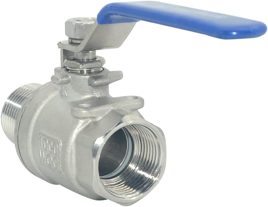 DAN SPEED 3/4 Inch Male x Female NPT Ball Valve S304 Stainless Steel,Full Port Heavy Duty for Water, Oil, and Gas,1000WOG (3/4 inch)