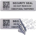 Tamper Evident Proof Barcode Stickers with Individual Serial Number Security Warranty Void Sticker,Sealing Label for Package(150pcs 2x0.6 inches,Matte Silver)