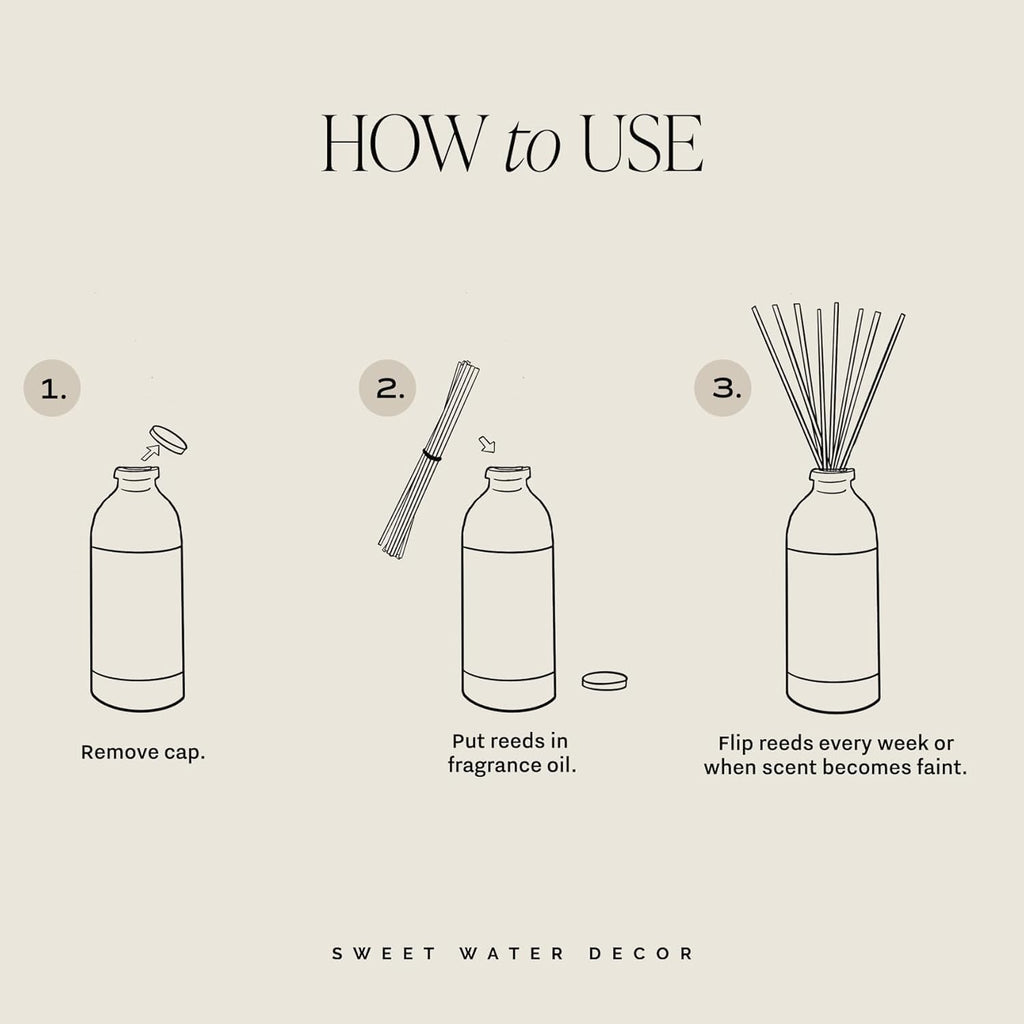 Sweet Water Decor Non-Toxic Cashmere and Vanilla Reed Diffuser Set, Cashmere, Sandalwood, Milky Coconut, Bourbon Vanilla Scented Diffuser for Home, Light Fragrance, Made in The USA, 3.5 FL OZ