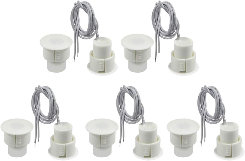 Recessed Door Contacts NC Security Alarm Window Sensors With Magnetic Reed Switch. 3⁄4 Inch Door Contact Position Switches DCS Work with All Access Control and Burglar Alarm Systems White 5pcs