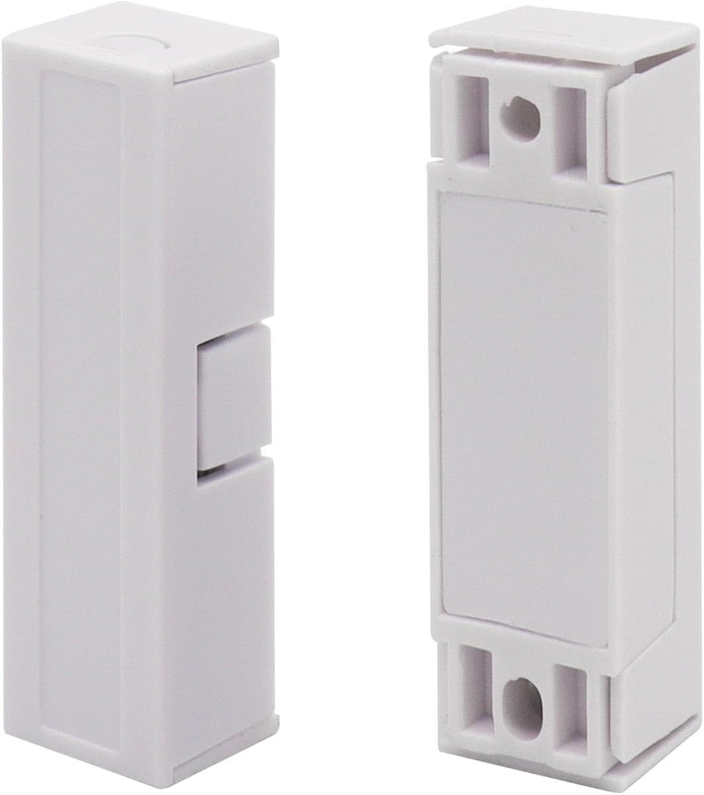 5Pcs Magnetic Reed Switch Wired Surface Mount Normally Closed NC Contact Sensor Alarm Magnetic Door Switch with 2 Wires, ABS White, MC-44b