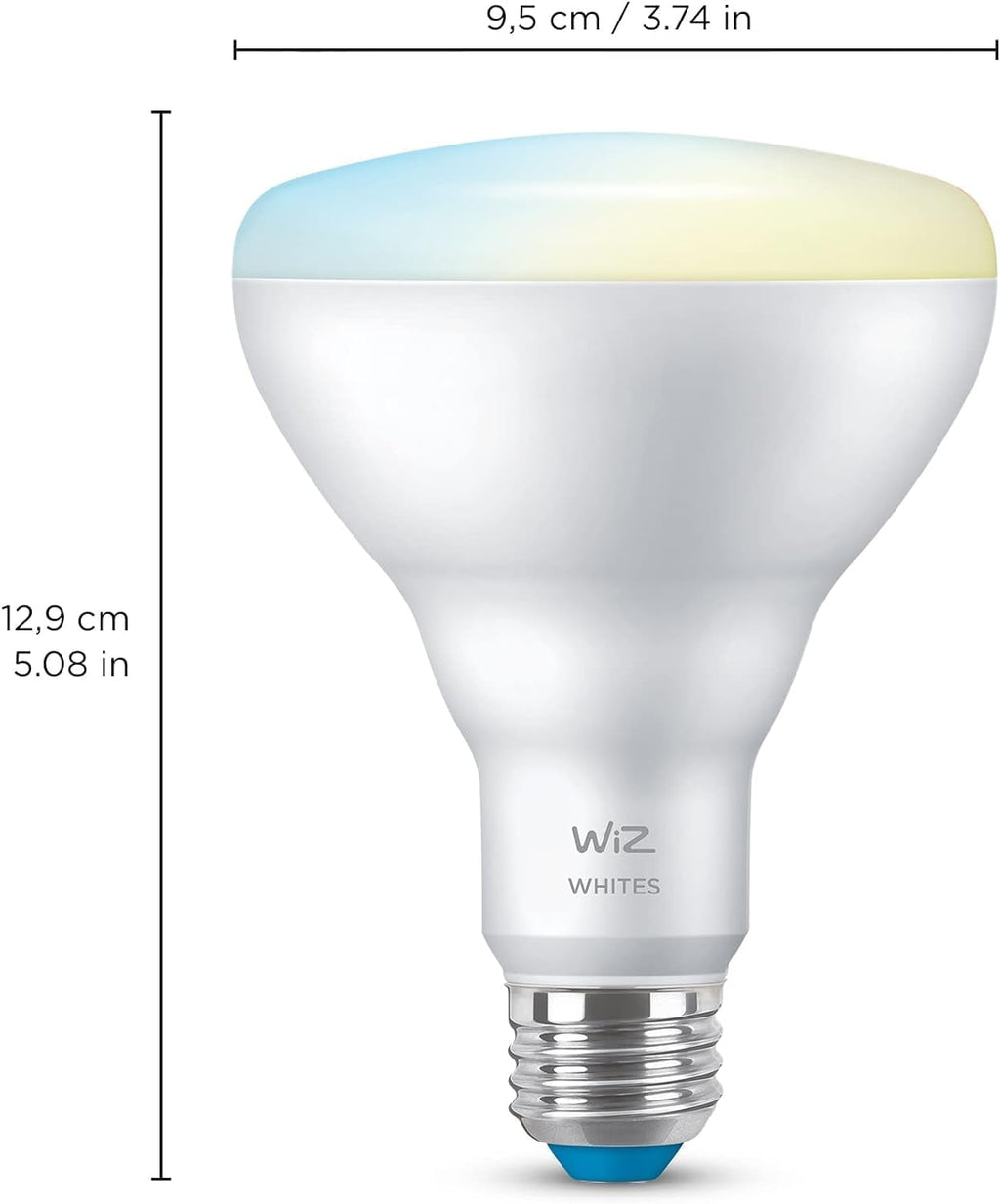 WiZ 65W BR30 Tunable White LED Smart Bulb - Pack of 6 - E26- Indoor - Connects to Your Existing Wi-Fi - Control with Voice or App + Activate with Motion - Matter Compatible