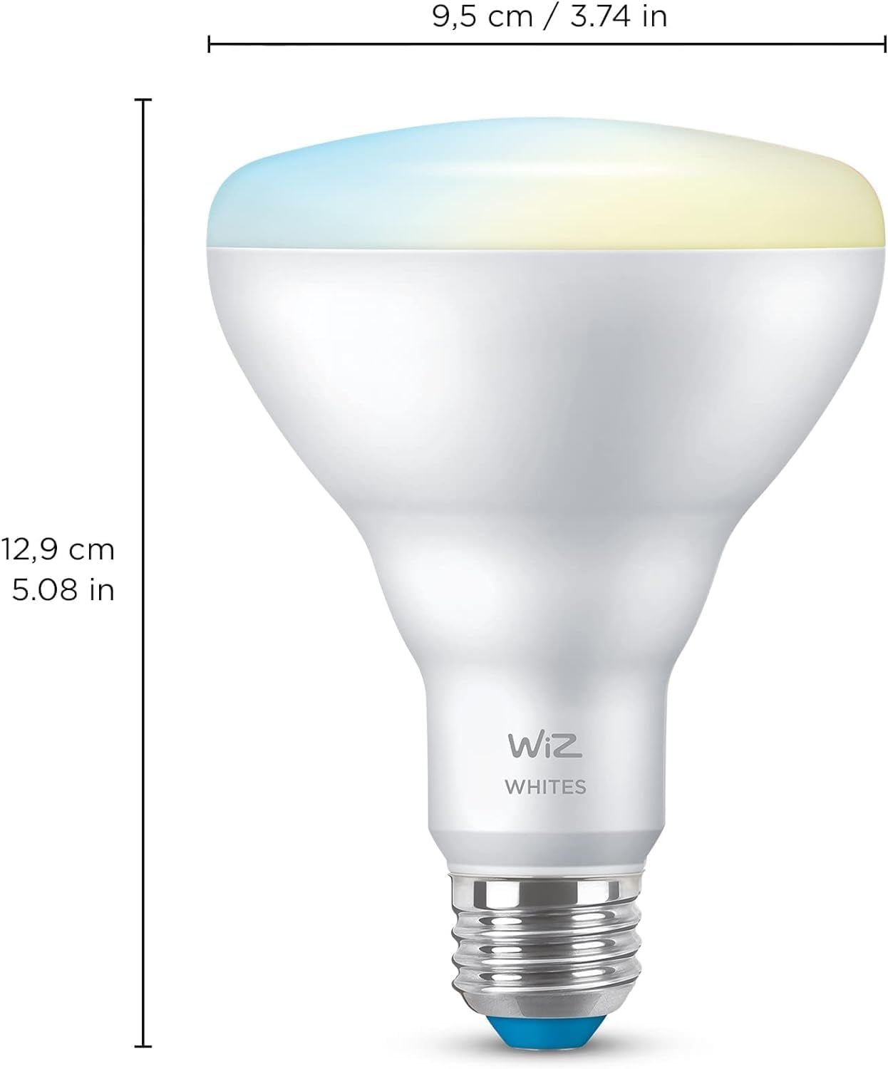WiZ 65W BR30 Tunable White LED Smart Bulb - Pack of 6 - E26- Indoor - Connects to Your Existing Wi-Fi - Control with Voice or App + Activate with Motion - Matter Compatible