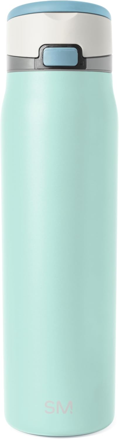 Simple Modern Mesa Loop Water Bottle with Covered Straw and Handle | 30oz Cup Holder Friendly Insulated Stainless Steel Bottles for Travel, Sports and School | Seaside Coast