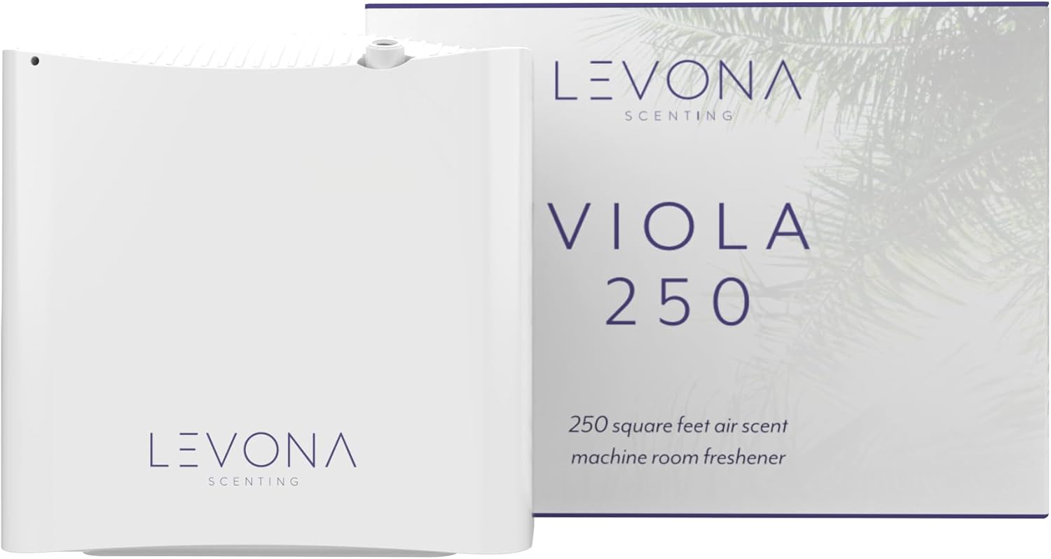 Levona Scent Waterless Diffuser - Essential Oil Aroma & Fragrance Smart Plug-in, Portable Machine for Home, Office & Small Rooms, with Cleaning Cloth, Covers 250 sqft - Viola 250 (Scent Not Included)