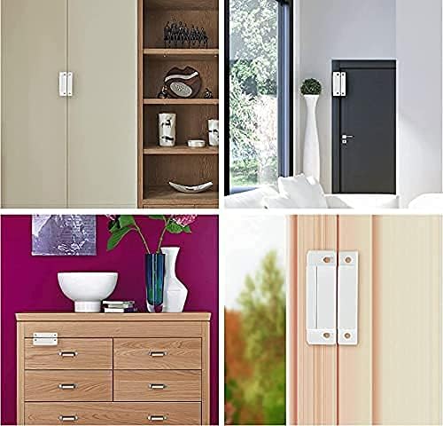 TOWODE Wired Magnetic Surface-Mounted Door Window Contact Reed Switch Personal Gap Alarm, Cabinet Strip Light Switch NC DIY Kit, Normally Closed Magnetic Reed Switch Pack of 10 with 40 Screws