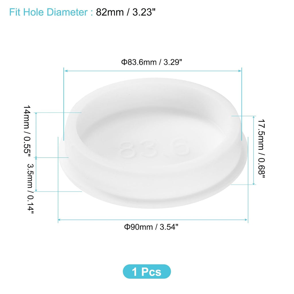 uxcell 1Pcs Silicone Hole Plug, Waterproof Round Rubber Stoppers Bottle Seal Plugs Tube Pipe End Caps for 82mm/3.23" Hole for Bathtub Bottle, White