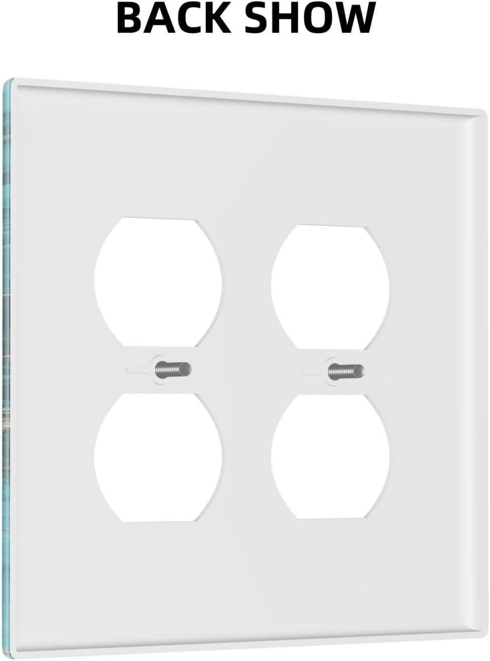 Decorative Outlet Covers Modern Abstract Turquoise Blue Marble Texture 2 Gang Wall Plate Double Duplex Receptacle Light Switch Covers Switch Plate Cover for Bathroom Home Decor