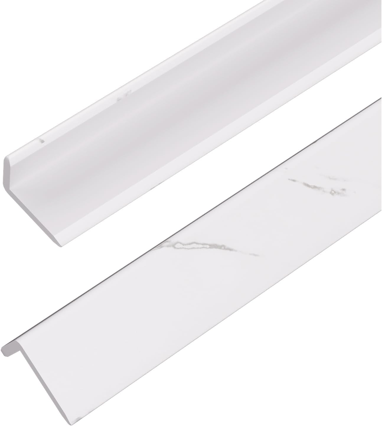 OUZUGIE 8-Pack 57 Inches, WPC Slat Wall Panel Trim,Corner Guard for Low Grille (White)