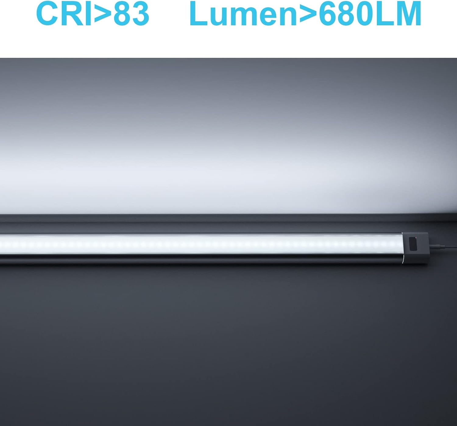 WOBANE Under Counter LED Lighting, Hand Wave Activated Lighting,Under Desk Light Bar,24 inch Dimmable Panel for Kitchen,Shelf,Cupboard,Closet,Workbench,Cabinet,6000K White