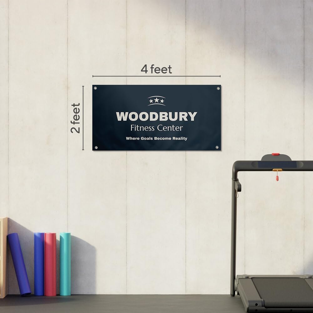 Staples Custom Scrim Vinyl Banner - 48W" x 24L" Quote Banner with 4 Grommets - Durable Outdoor Sign for Events, Promotions, and Business Advertising (Dark)