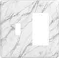 Decorative Outlet Covers Modern Grey Marble Texture 2 Gang Light Switch Cover Plate Single Toggle 1 Rocker Wall Plates for Electrical Outlets Switch Plate Covers for Bedroom Home Decor