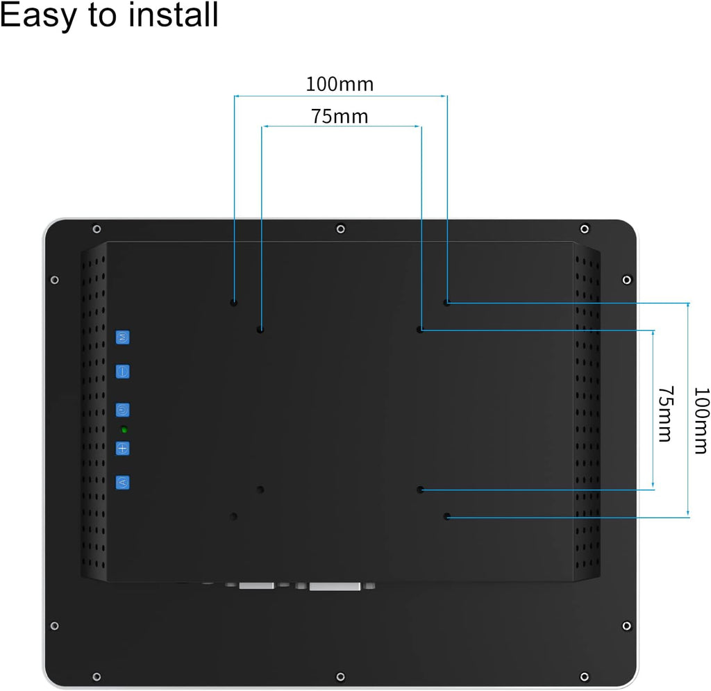 GreenTouch 12.1 Inch PCAP Multi-Touch Touchscreen Monitor - HDMI/VGA/DVI Port Built-in for Kisok - 1024 * 768 Resolution