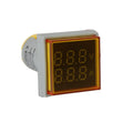 LED Voltage Display Panel Mount Volt Amp Meter, AD101-22VAMS 22mm Square Voltmeter and Ammeter, AC50-500V Voltage and 0-100A Current Meter, Yellow (1 Pack)