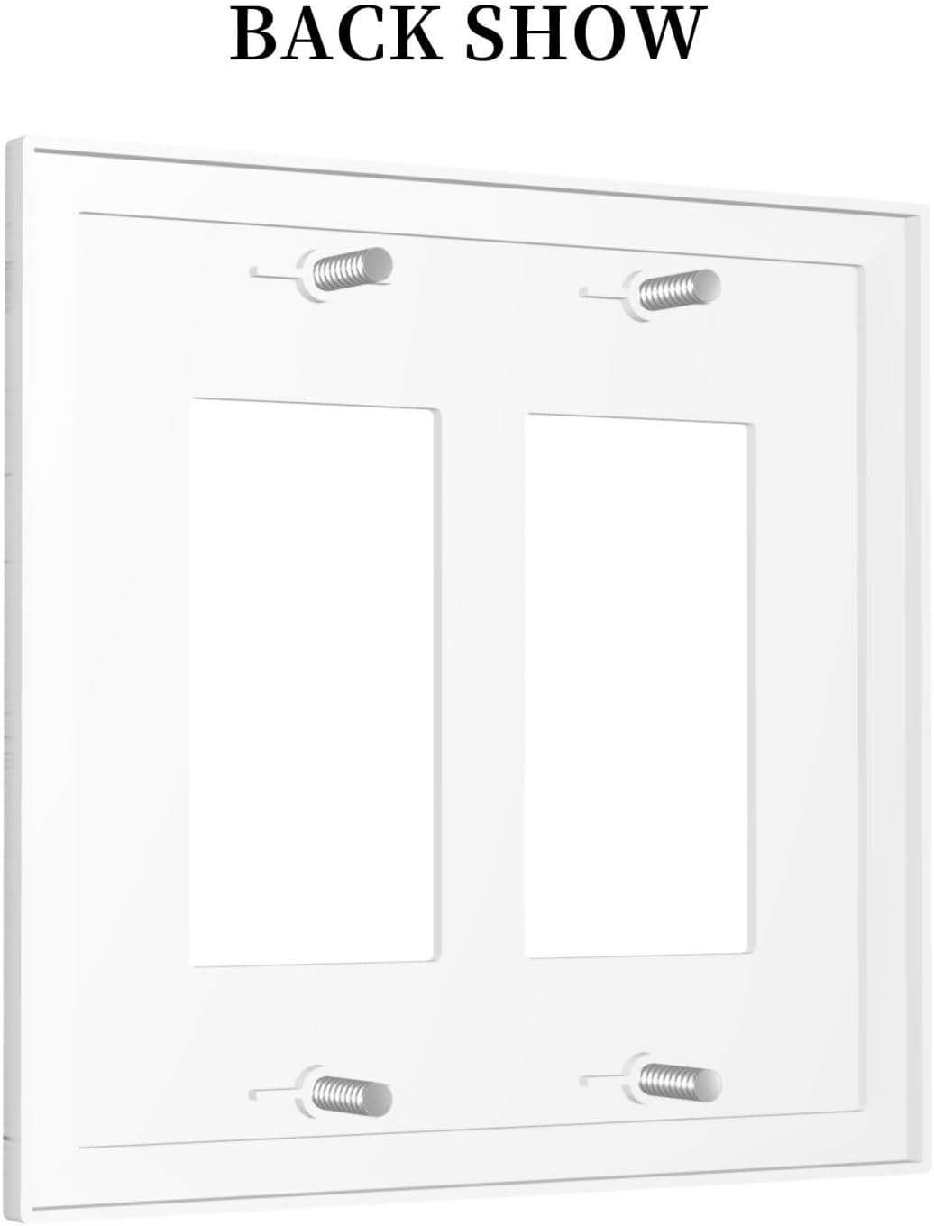 Decorative Outlet Covers White Grey Abstract Modern Marble 2 Gang Double GFCI Rocker Electrical Wall Panels Light Switch Cover Plate for Bathroom Kitchen Decor