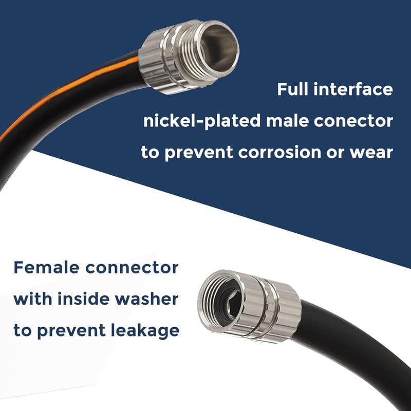 Giraffe Tools Garden Hose 30ft x 5/8", Custom Length, Heavy Duty, No Kink, Flexible, Rubber Garden Hose, Leakproof Water Hose with Male to Female Fittings, 600 Burst PSI