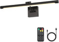 Joosenhouse Battery Operated Picture Lights for Wall Rechargeable Art Lighting for Paintings Wireless Gallery Lights with Remote Control and Timed Dimmable with Single Swing Arm 24.4 Inch Black