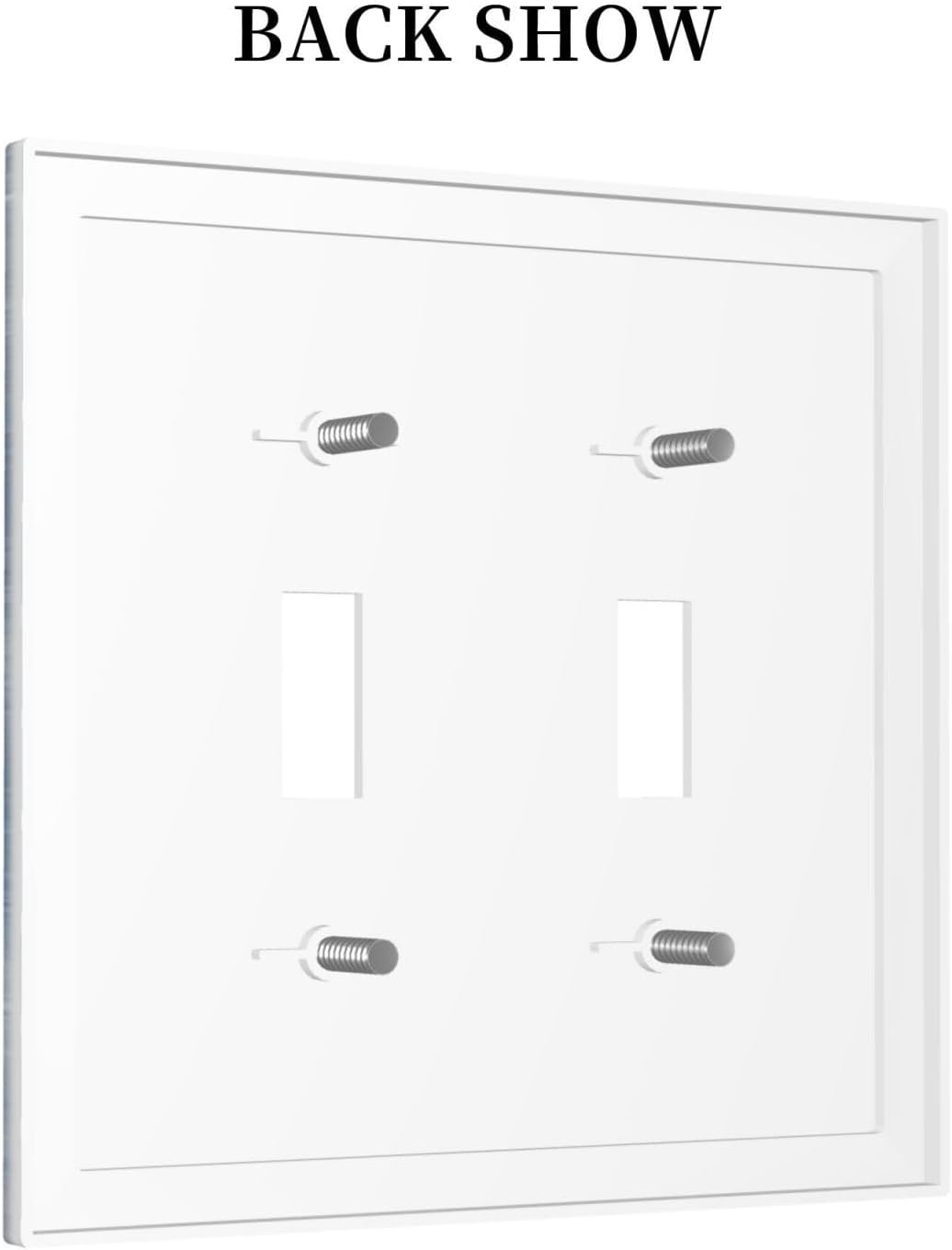 Decorative Light Switch Cover Plate Rustic Blue White Daisy Ink Flower 2 Gang Outlet Covers Double Toggle Wall Plates for Electrical Outlets Switch Plate Covers for Bedroom Home Decor