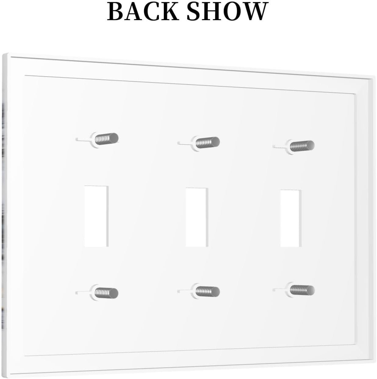 Decorative Light Switch Cover Plate Black Gold Marble Abstract Modern Luxury 3 Gang Wall Plate Triple Toggle Switch Plate Covers Electrical Outlet Cover for Bedroom Home Decor