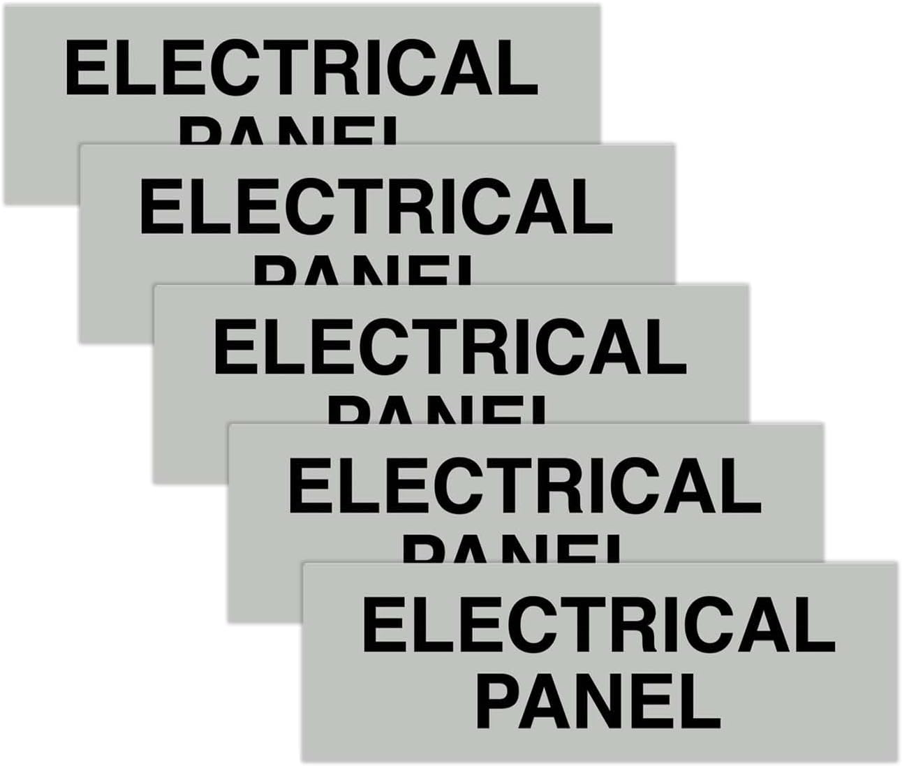All Quality Basic Electrical Panel Sign - Fire Regulation Safety Compliance Sign - Lt Gray - Medium (5 Pack)