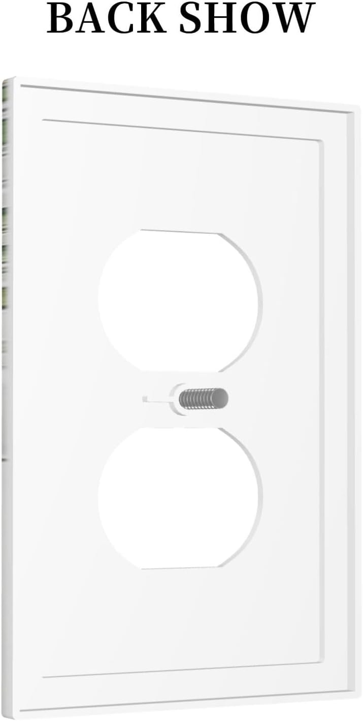 Outlet Covers Sage Green Eucalyptus Watercolor Plant Leaves 1 Gang Duplex Wall Plate Decorative Switch Plates Electrical Receptacle Faceplate Light Switch Cover for Bedroom Bathroom