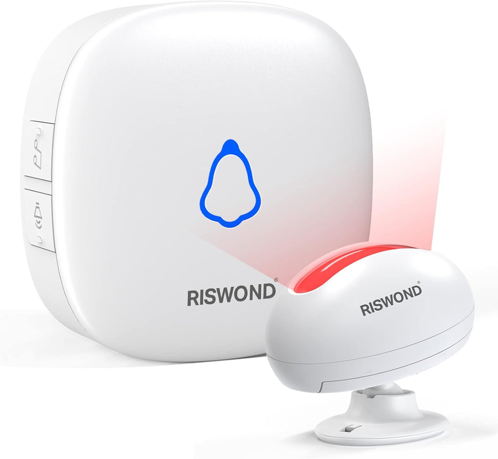 Wireless Motion Sensor Door Chime: Business Entry Doorbell Indoor Motion Detector Buzzer (500Ft Range, 32 Tunes, 5 Level Volume) Store Entrance Alert Bell Bed Alarm for Elderly Dementia Patients