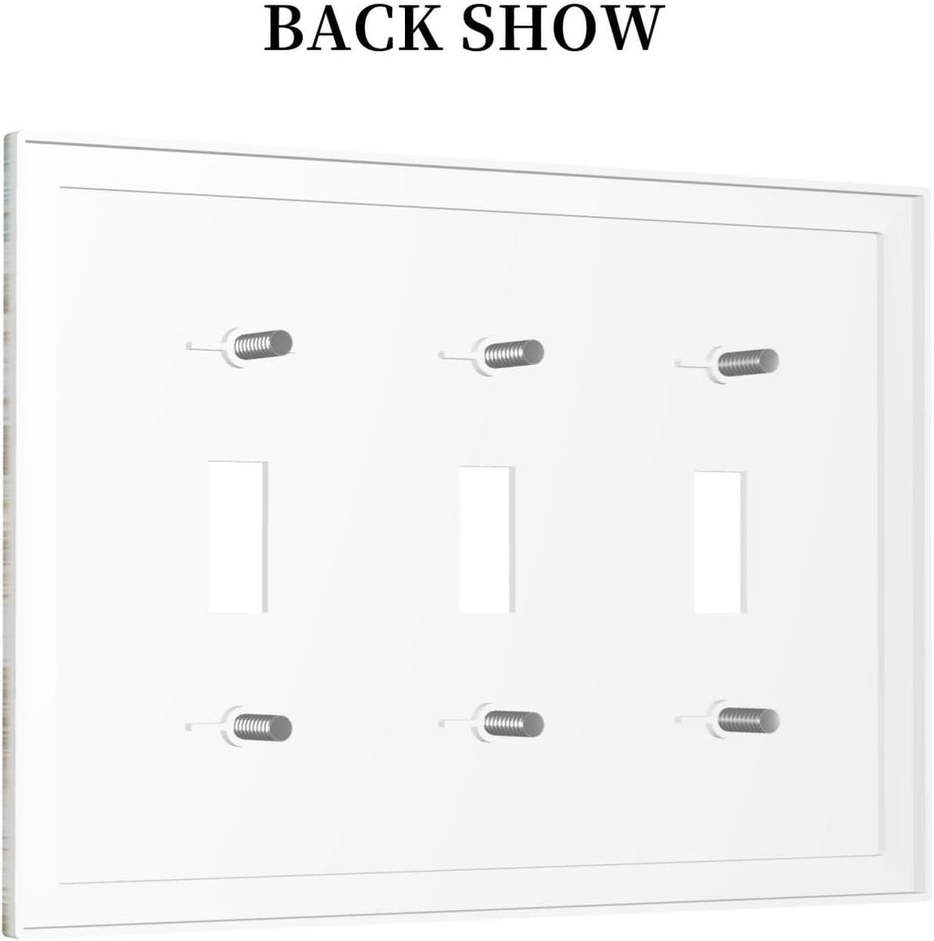 Decorative Switch Plates Nautical Green Sea Turtles Beach Blue Ocean 3 Gang Wall Plate Triple Toggle Light Switch Cover Faceplate Electrical Wall Panels For Bathroom Kids Room Decor