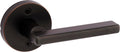 Kwikset Halifax Dummy Door Handle, Single Sided Round Lever for Closets, French Double Doors, and Pantry, Venetian Bronze Non-Turning Reversible Interior Push/Pull Lever, with Microban Protection