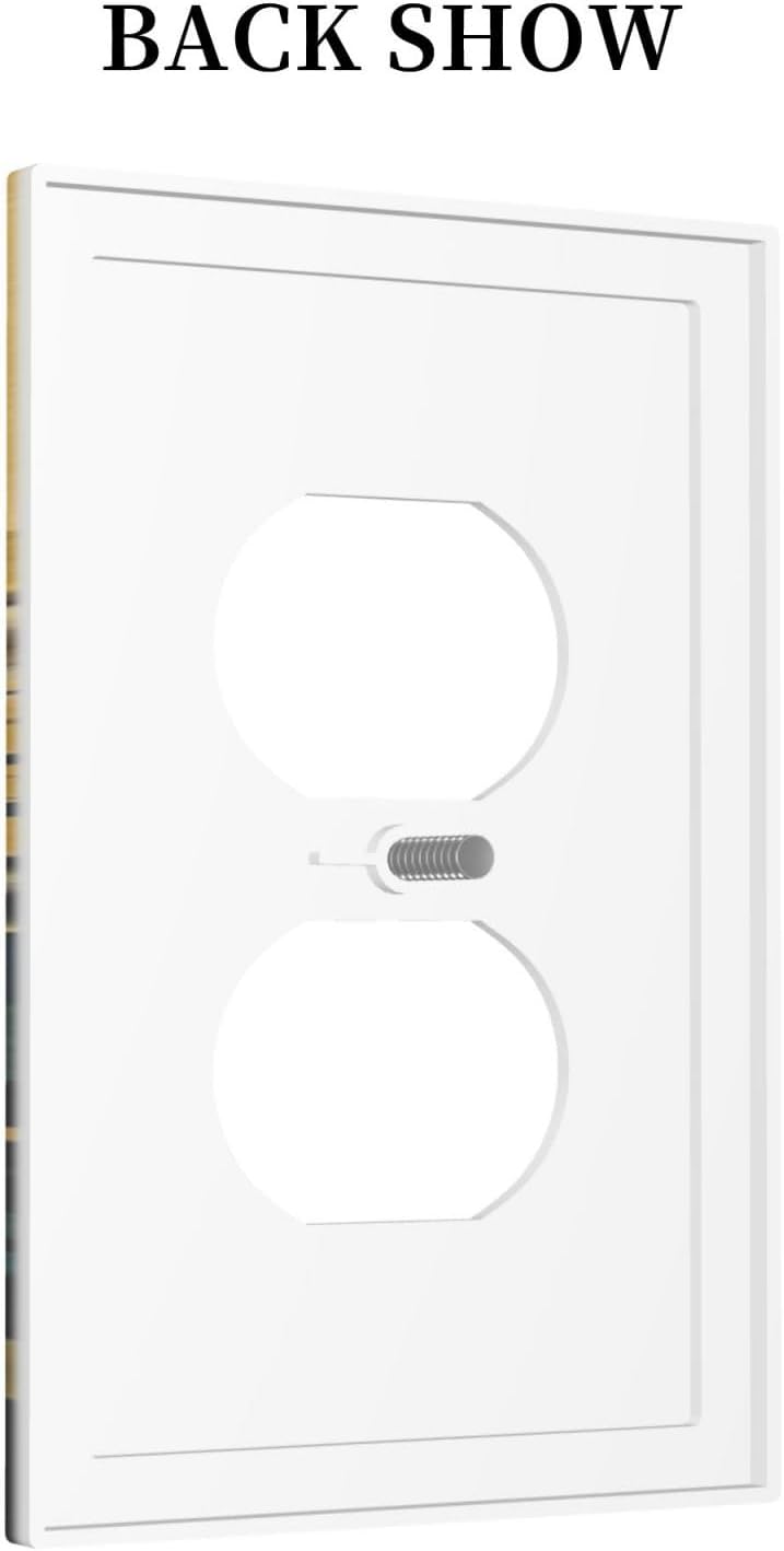 Abstract Minimalist Floral Botanical Boho Flower 1 Gang Duplex Receptacle Switch Wall Plate Decorative Switchplate Outlet Covers Electrical Plug Cover Faceplate for Bathroom Home Decor 5 X 3 IN