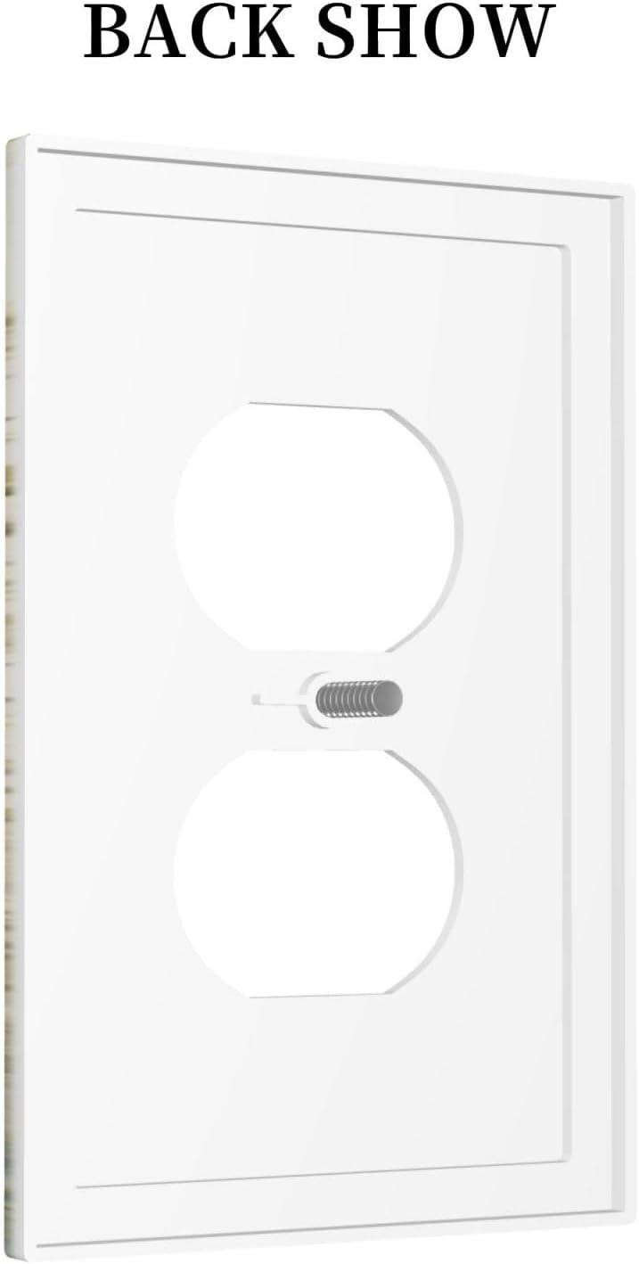 White Wildflowers Daisy Vintage Floral Outlet Covers 1 Gang Duplex Light Switch Cover Decorative Switch Plates Electrical Receptacle Faceplate Wall Plate for Bed Room Living Room Decor