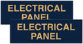 All Quality Basic Electrical Panel Sign - Fire Regulation Safety Compliance Sign - Blue/Gold - Small (2 Pack)