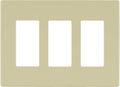 LIDER Matte Finish Decorator Switch Cover, Screwless Wall Plate, Mid-Size 3-Gang 4.88" x 6.77", Unbreakable Polycarbonate Thermoplastic, UL Listed, LSWP-33M-I, Ivory