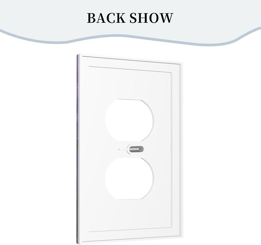 Decorative Outlet Covers Galaxy Universe Outer Space Marble Texture 1 Gang Duplex Light Switch Cover Plate Unique Wall Plate Electrical Switch Plate Covers for Bedroom Home Decor