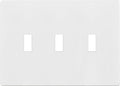 ENERLITES Screwless Triple Toggle Switch Wall Plate, Child Safe Light Switch Cover, Standard Size 3-Gang 4.68" x 6.53", Unbreakable Polycarbonate Thermoplastic, UL Listed, SI8813-W, Glossy, White
