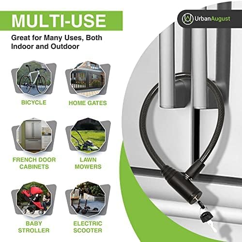 Urban August Child-Proof Refrigerator Lock for Kids & Adults - Lock for French Door Fridge and Cabinet (Small, White, 6 Pack Keyed Alike)