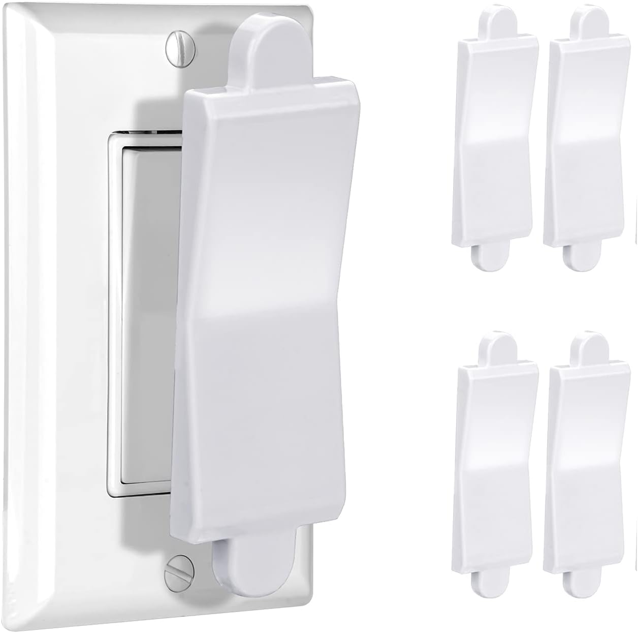 Magnetic Light Switch Guard Cover- PSZEZNZ Light Switch Outlet Covers for Flat Modern Wall Switches-Child Safety Protection(White,4 Piece)