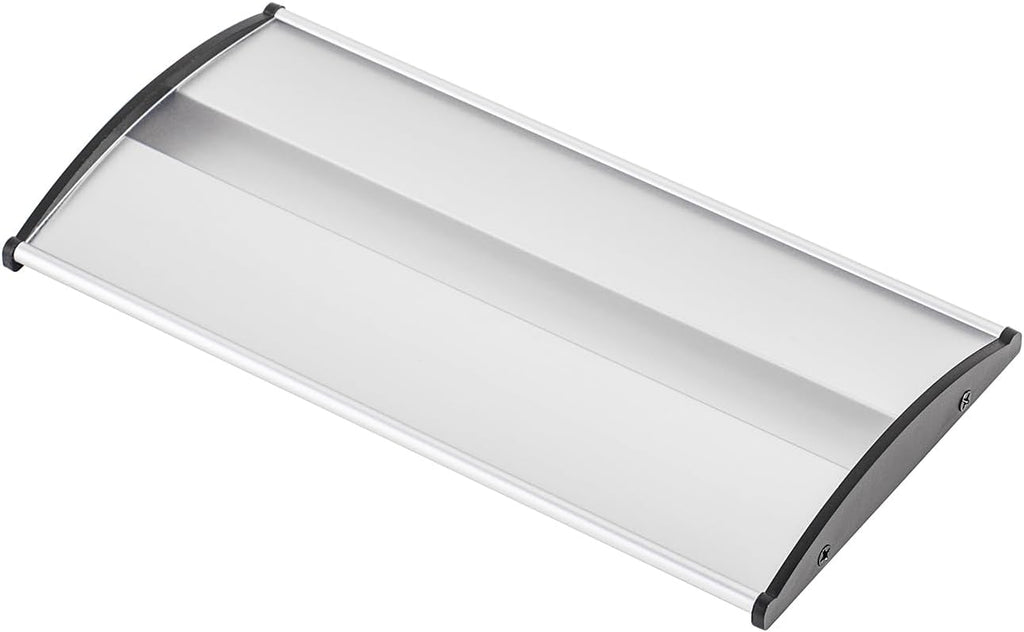 Set of 5 Curved Name Plate Holder 8" x 4" Wall Mount Office Business Door Sign Holder Aluminum Sturdy Office Sign Frame with Adhesive Tape Film for Business Cubicle Custom Display - Silver